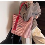  Túi Vải Tote Sọc Cỡ Lớn 