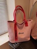  Túi Vải Tote Sọc Cỡ Lớn 