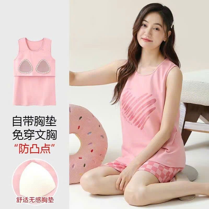  Bộ Đồ Ngủ Cotton Có Mút Ngực 
