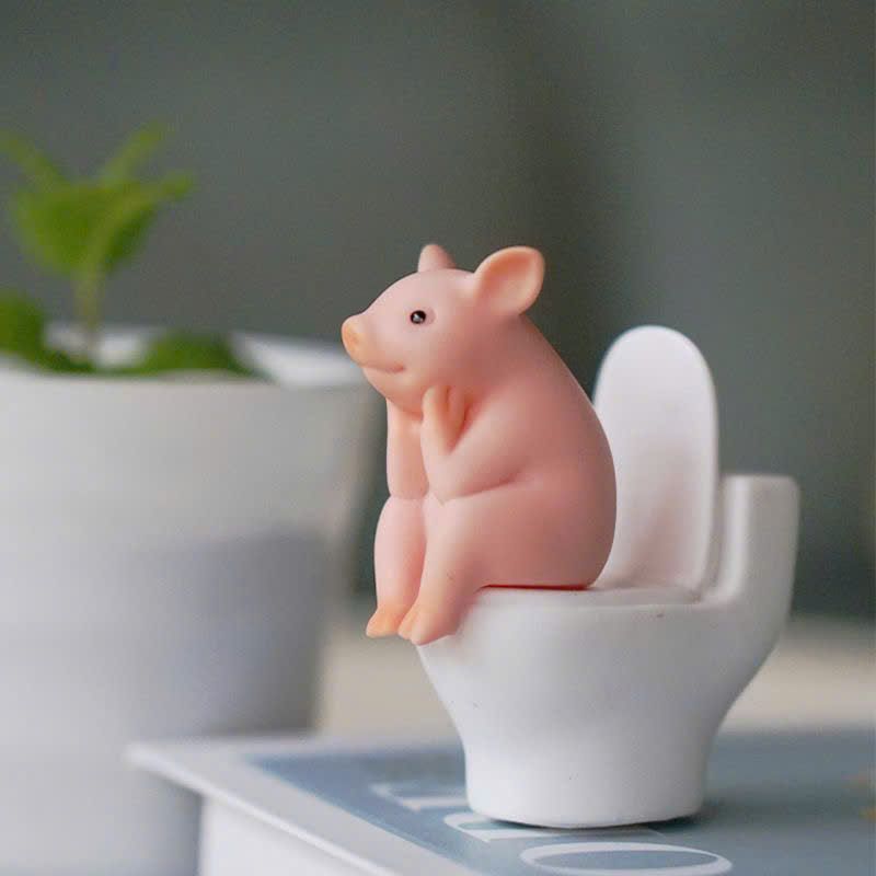  Con Lợn Cute Ngồi Vệ Sinh 