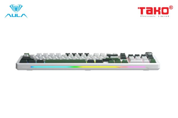 Phím Cơ Aula S98 Pro (Greywood V4 Switch Xanh Lá Trắng) Không Dây