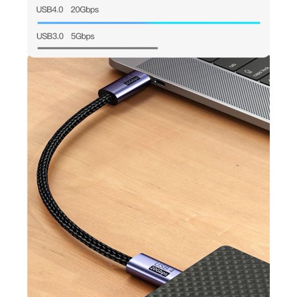 Cáp type c (Thunderbolt) chuẩn usb c 4 hỗ trợ 8k60hz 4k120hz, PD 100w, 20Gbps