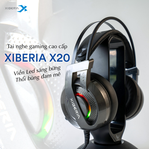 Tai nghe GAMING Xiberia X20 | Xám, RGB, 7.1 Virtual, OverEar