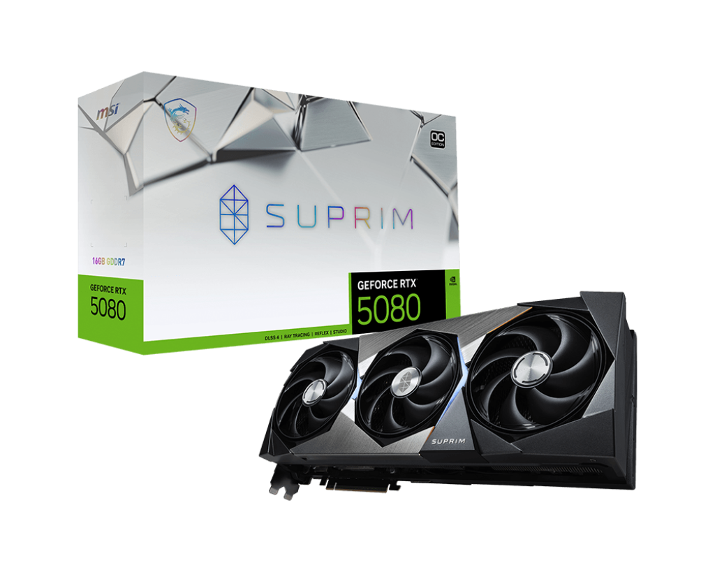 Card màn hình MSI RTX 5080 Suprim SOC 16GB GDDR6