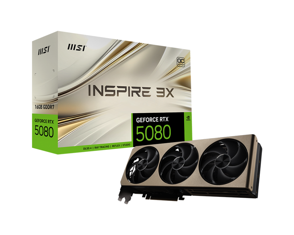 Card màn hình MSI GeForce RTX 5080 Inspire 3X OC 16GB GDDR6