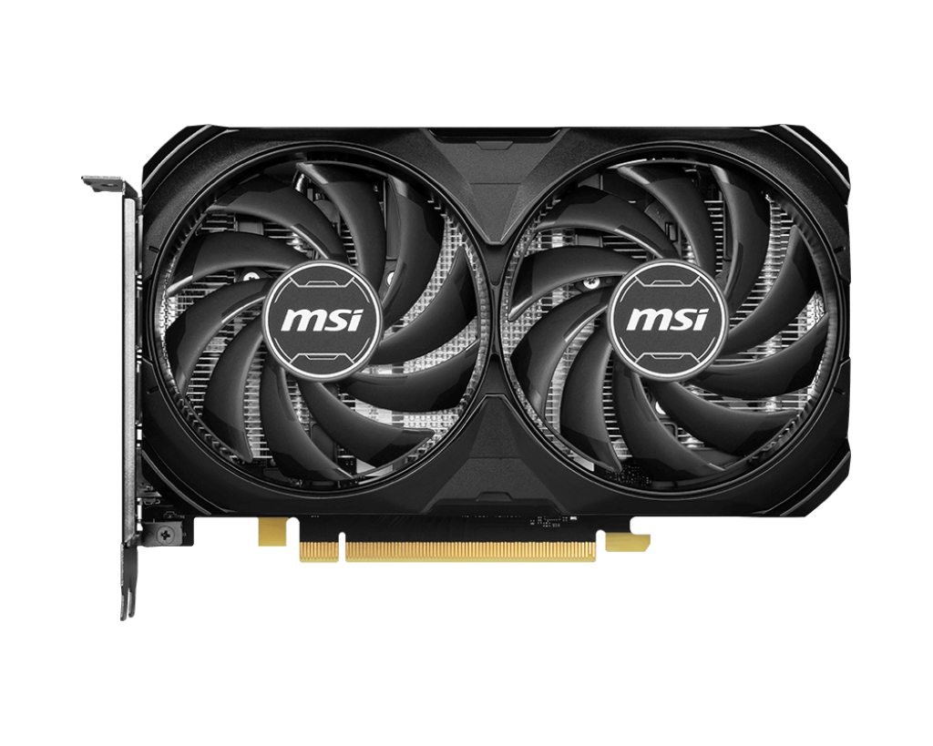Card MSI RTX 4060 Ti Ventus 2X Black OC 16GB góc nghiêng