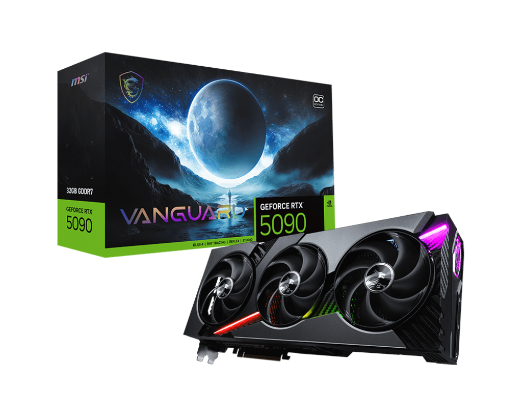 Card màn hình MSI RTX 5090 Vanguard OC 32GB GDDR6 chính diện