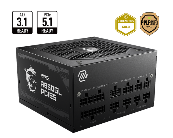 Nguồn máy tính MSI MAG A850GL PCIE5 850W 80 Plus Gold MAG-A850GL-PCIE5