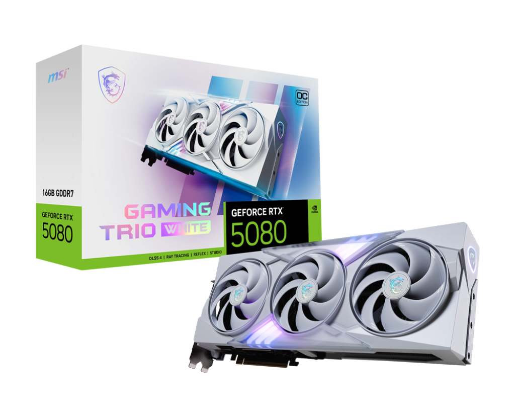 Card màn hình MSI RTX 5080 Gaming Trio OC White 16GB GDDR6
