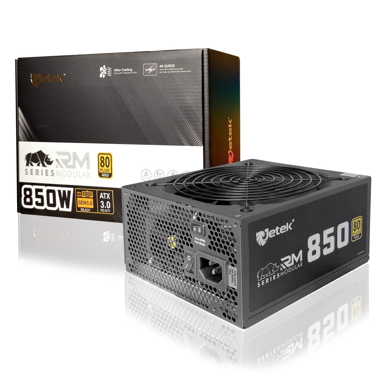 Nguồn JETEK RM850 E5.0 Full Modular 850W ( 80Plus Gold /Active PFC/ Full modular/ ATX 3.0)