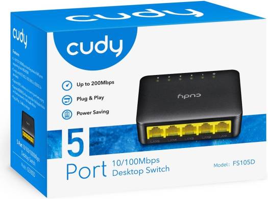 Bộ chuyển mạch Cudy FS105D 5 cổng 10/100 MBPS, 5 cổng RJ45 10/100M
