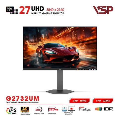 Màn hình VSP Mini-Led Vision Pro G2732UM (27 inch/4K UHD160Hz - FHD320Hz/1ms/Adpter Sync)