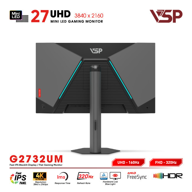 Màn hình VSP Mini-Led Vision Pro G2732UM (27 inch/4K UHD 160Hz - FHD 320Hz /1ms/Adpter Sync)