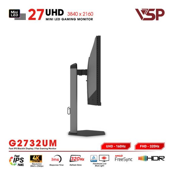 Màn hình VSP Mini-Led Vision Pro G2732UM (27 inch/4K UHD160Hz - FHD320Hz/1ms/Adpter Sync)