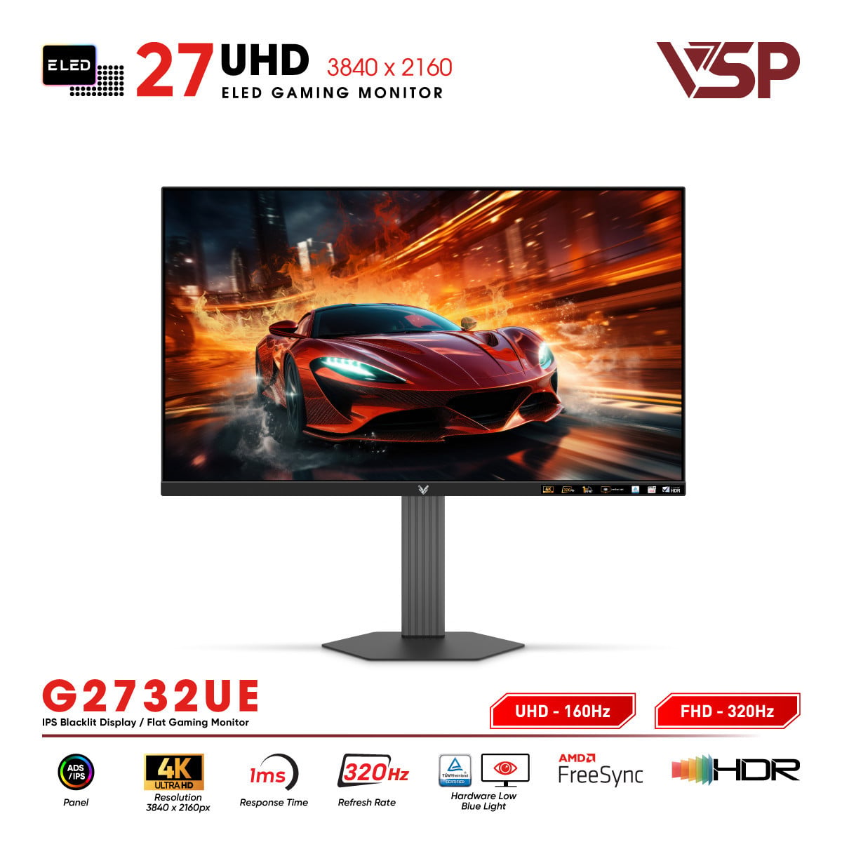 Màn hình VSP Vision Pro G2732UE (27 inch/4K/IPS/10bit/320Hz/1ms/FreeSync)