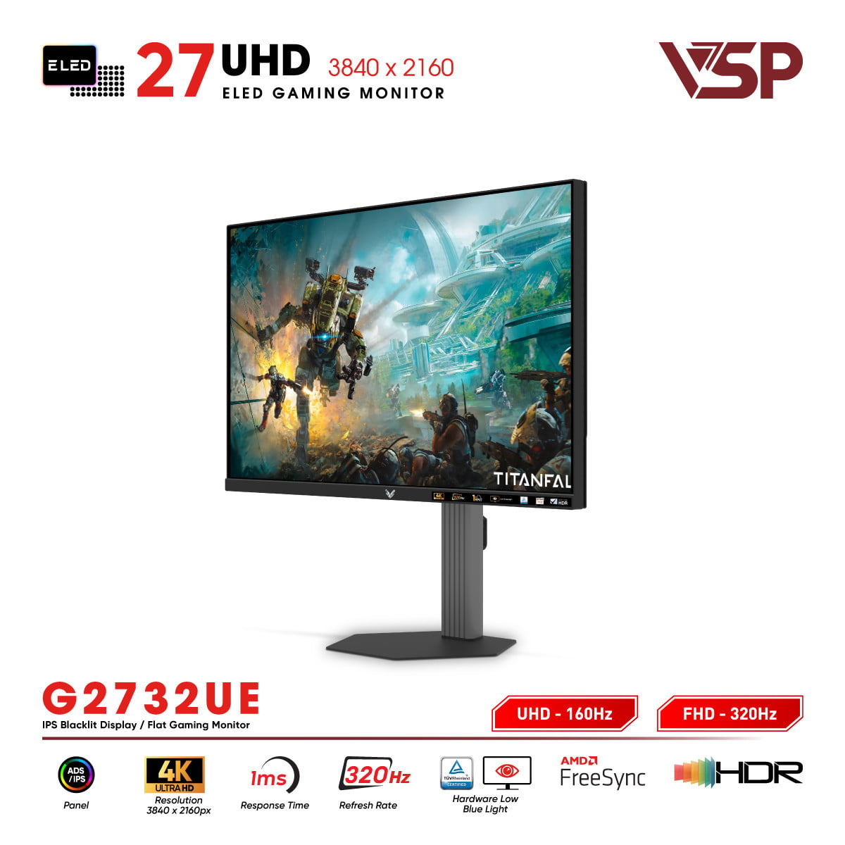Màn hình VSP Vision Pro G2732UE (27 inch/4K/IPS/10bit/320Hz/1ms/FreeSync)