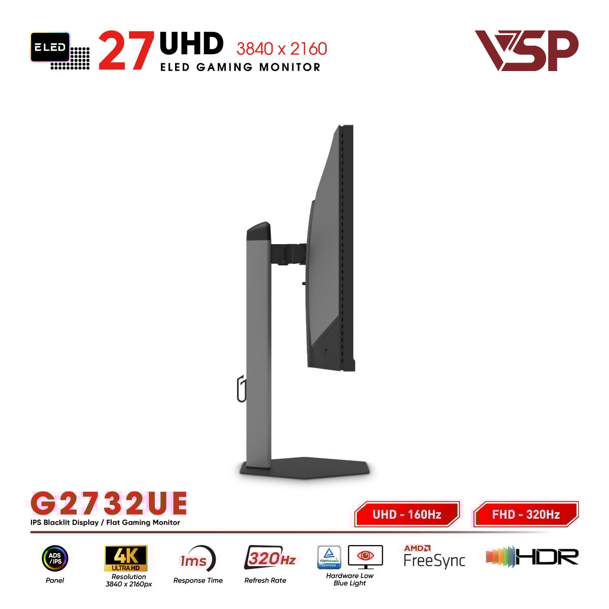 Màn hình VSP Vision Pro G2732UE (27 inch/4K/IPS/10bit/320Hz/1ms/FreeSync)