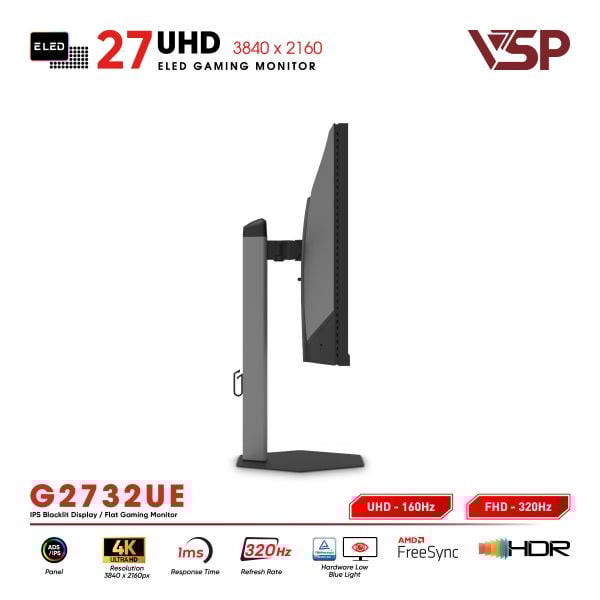 Màn hình VSP Vision Pro G2732UE (27inch/4K/IPS/10bit/320Hz/1ms/FreeSync)