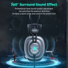 Tai Nghe Gaming Có Dây Xiberia X8 | Xám Bạc, RGB, Virtual 7.1, OverEar