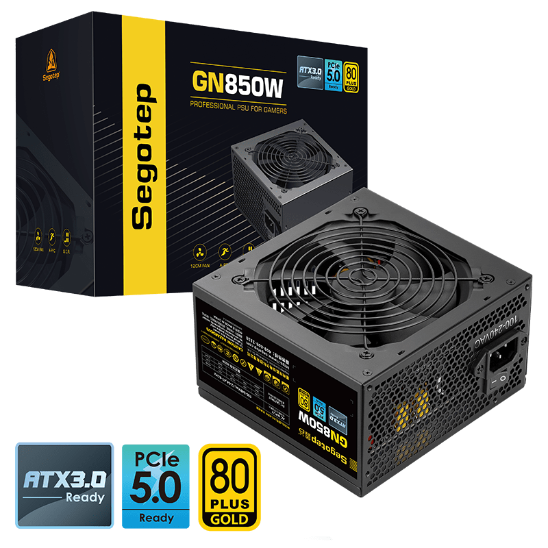Nguồn Segotep GN850W ATX 3.0 850W 80 Plus Gold Đen