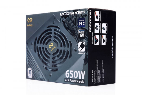 Thông số nguồn Infinity ECO 650W 80 Plus Nguồn Infinity ECO 650W 80 Plus mặt hông