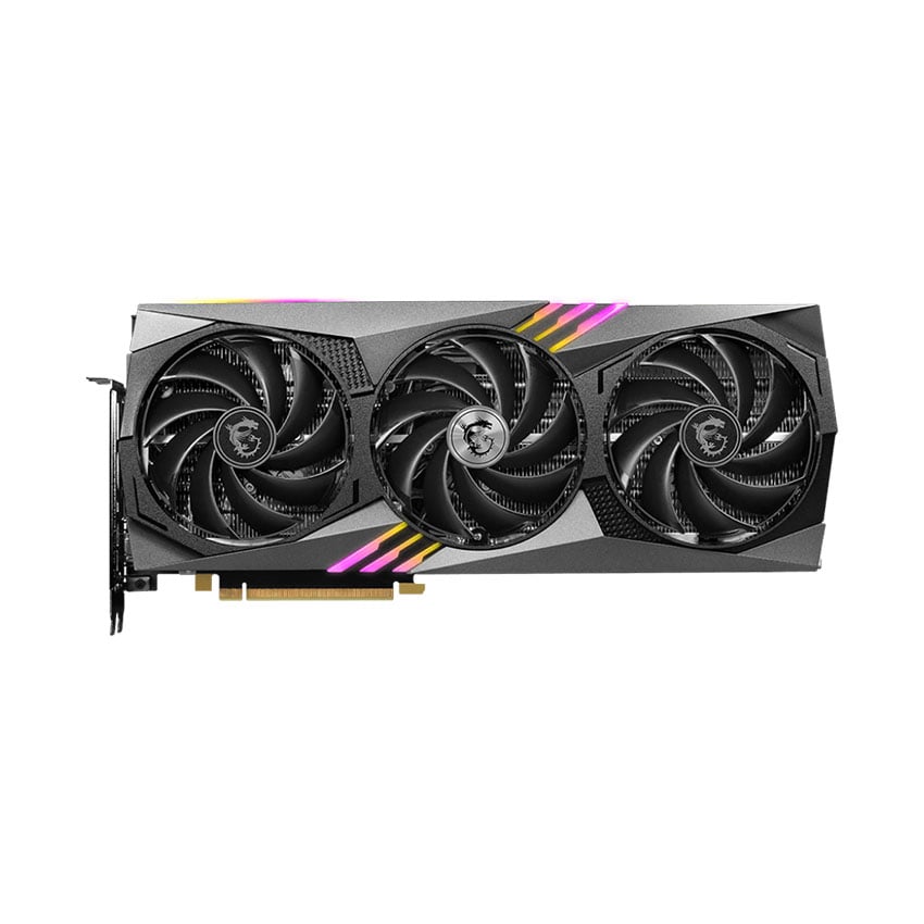 MSI RTX 4070 Gaming X Trio 12GB GDDR6X Card màn hình MSI RTX 4070 Gaming X Trio 12GB GDDR6X góc nghiêng