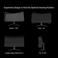 Màn hình Cong Gaming KTC H34S18S 165Hz 2K (34 inch, 3440×1440, VA, 1500R, 165Hz, 1ms, G-Sync)
