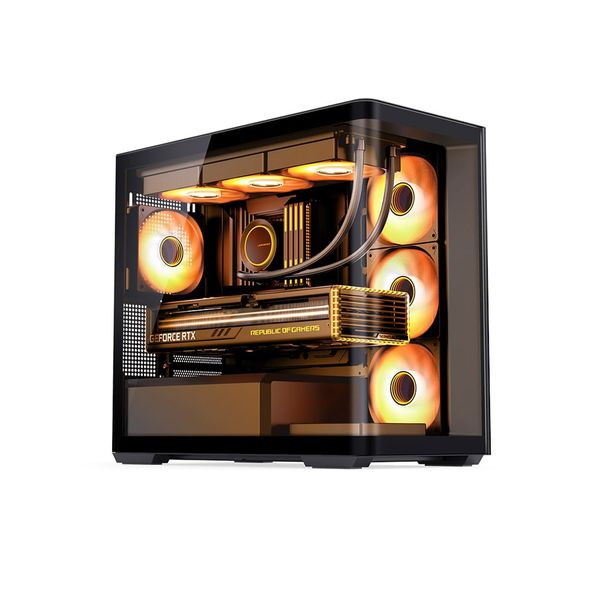 Vỏ Case JONSBO D300  ( MATX, Kính Cong, Đen/Trắng)