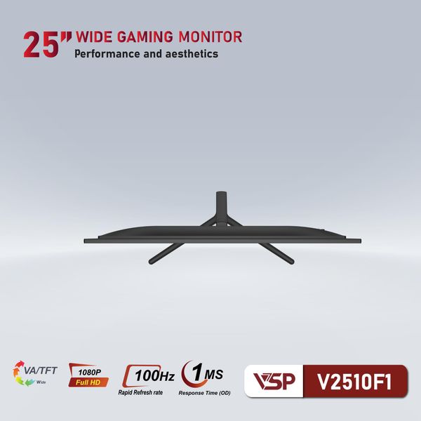 Màn hình văn phòng VSP V2510F1 | 25 inch, Full HD, VA, 100Hz, 1ms, Đen