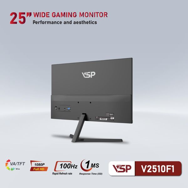 Màn hình văn phòng VSP V2510F1 | 25 inch, Full HD, VA, 100Hz, 1ms, Đen