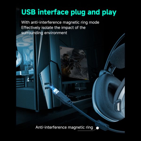 Tai nghe Gaming Xiberia X8 | Xám Bạc, RGB, Virtual 7.1, OverEar