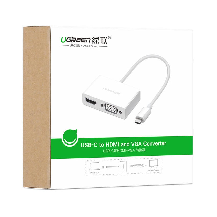 Cáp chuyển đổi từ TypeC sang HDMI + VGA Ugreen 30843 Vỏ nhựa