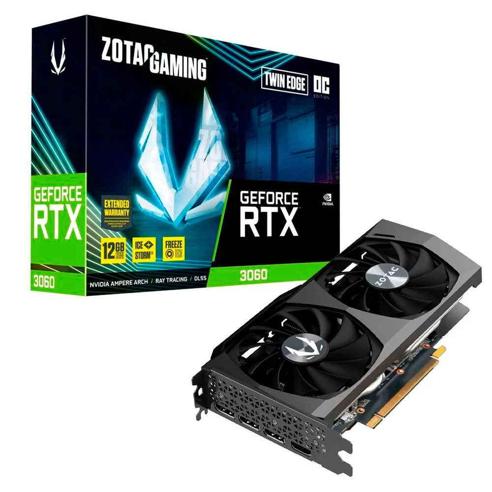 Card màn hình ZOTAC Gaming RTX 3060 Twin Edge 12GB GDDR6 Ver 2 Card màn hình ZOTAC Gaming RTX 3060 Twin Edge 12GB GDDR6 Ver 2
