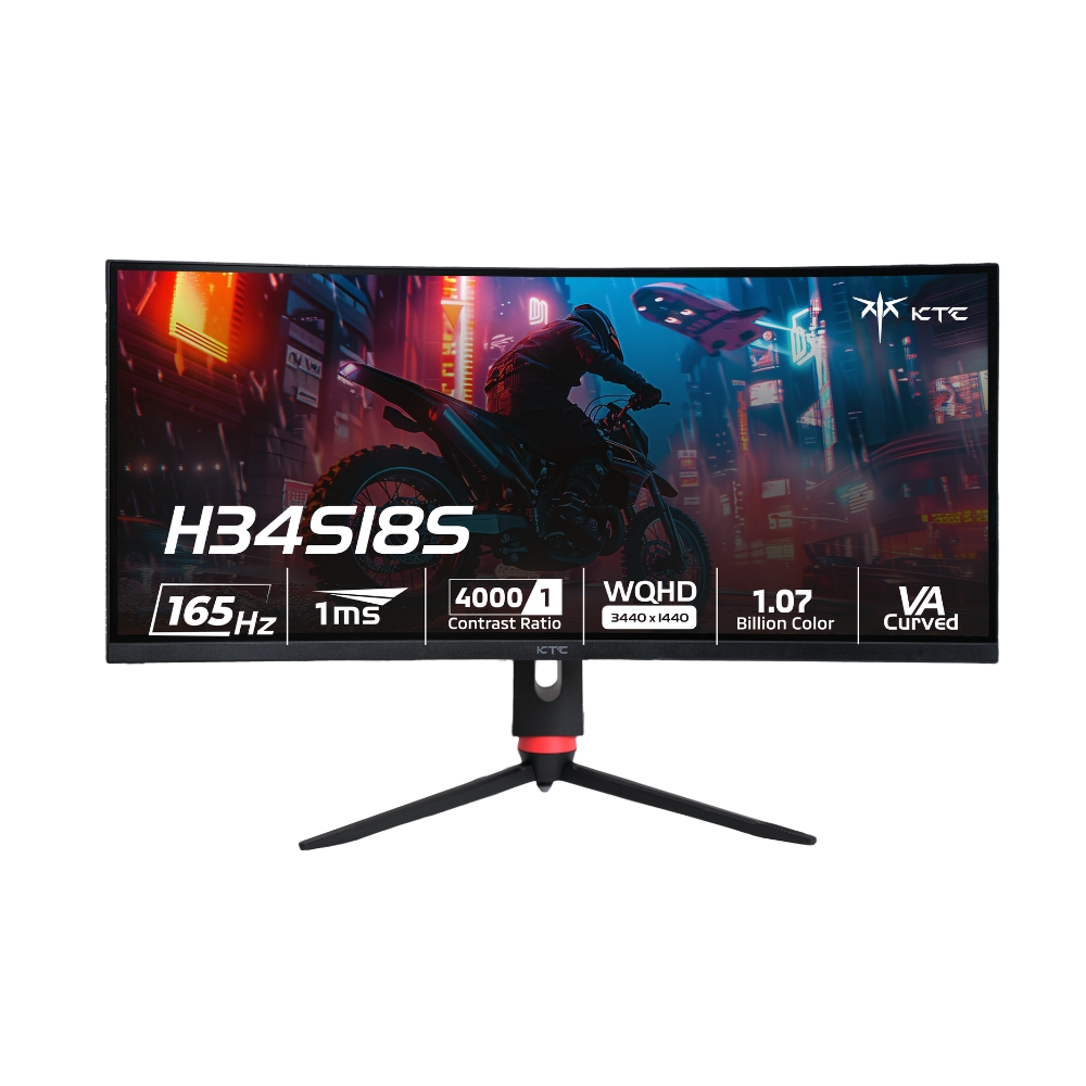 Màn hình Cong Gaming KTC H34S18S 165Hz 2K (34 inch, 3440×1440, VA, 1500R, 165Hz, 1ms, G-Sync)