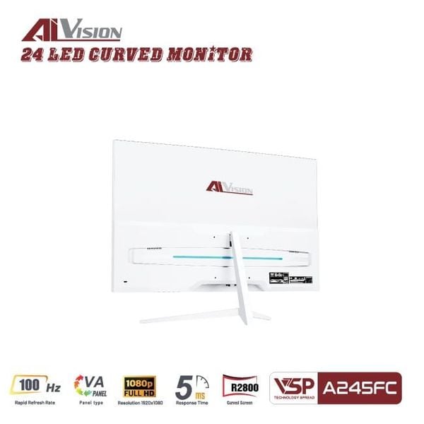 MÀN HÌNH AIVISION A245FC | 24 inch 100Hz, Full HD, VA, 5ms, Trắng, Cong