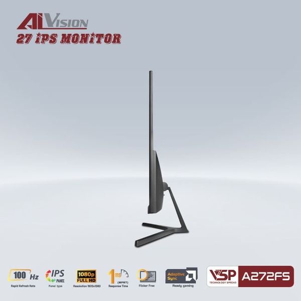 Màn hình AIVISION A272FS | 27 inch, Full HD, IPS, 100Hz, 1ms, phẳng