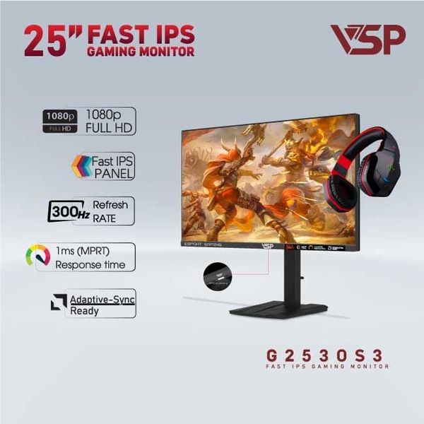 Màn hình VSP Gaming G2530S3 25 inch FAST IPS | 300HZ