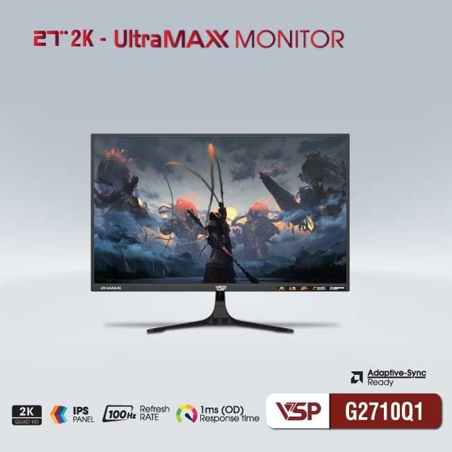 Màn Hình VSP G2710Q1 | 27 inch, 2K, IPS, 100Hz, 1ms, Đen