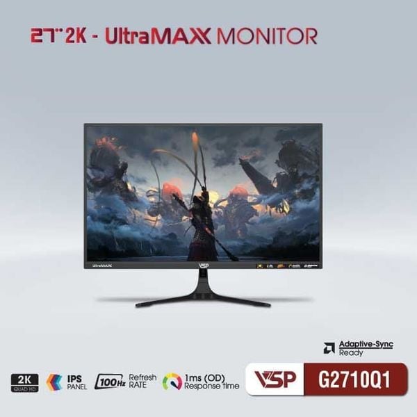 Màn Hình VSP G2710Q1 | 27 inch, 2K, IPS, 100Hz, 1ms, Đen