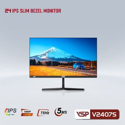 Màn hình phẳng LED VSP V2407S 24 inch (IPS / FHD / 75Hz / 5ms / Đen)