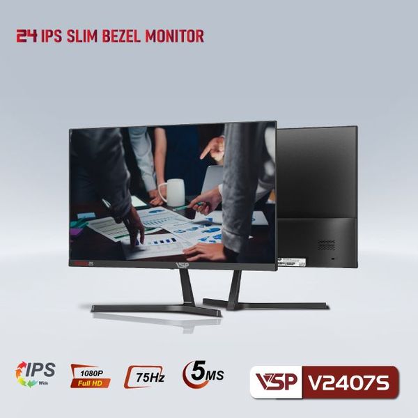 Màn hình phẳng LED VSP V2407S 24 inch (IPS / FHD / 75Hz / 5ms / Đen)