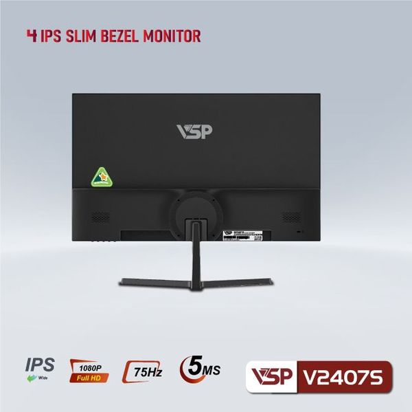 Màn hình phẳng LED VSP V2407S 24 inch (IPS / FHD / 75Hz / 5ms / Đen)