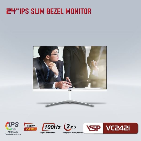 Màn hình VSP VC242i | IPS | Phẳng | 100Hz | Trắng