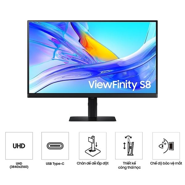 Màn hình đồ họa Samsung ViewFinity S8 S80UD UHD LS27D804UAEXXV 27 inch, 4K/ 5ms/ 350cd/m2/ IPS