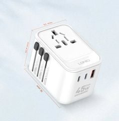 Ổ cắm điện du lịch LDNIO Z8 + Sạc 45w (2 cổng Type-C + USB)