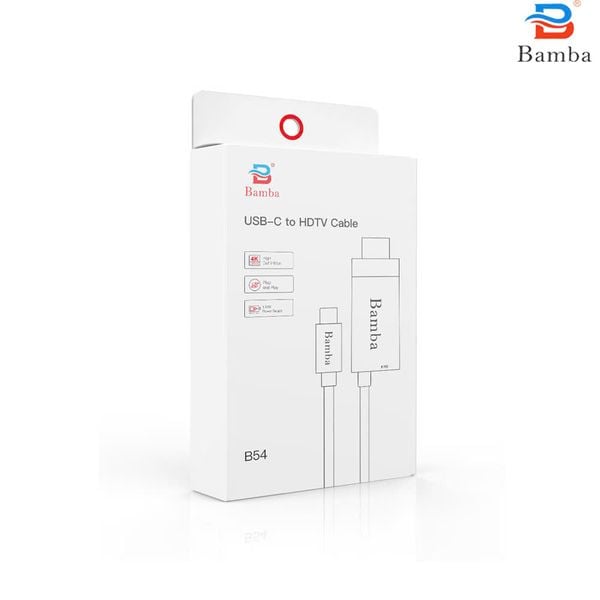 Cáp màn hình Type C – HDMI BamBa 4K/60Hz B54 2m (2 Đầu Đực)