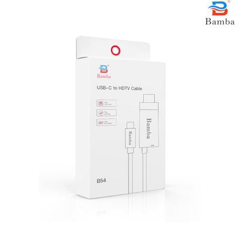 Cáp màn hình Type C – HDMI BamBa 4K/60Hz B54 2m (2 Đầu Đực)