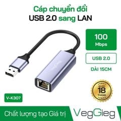 Cáp chuyển VEGGIEG USB ra LAN V-K307