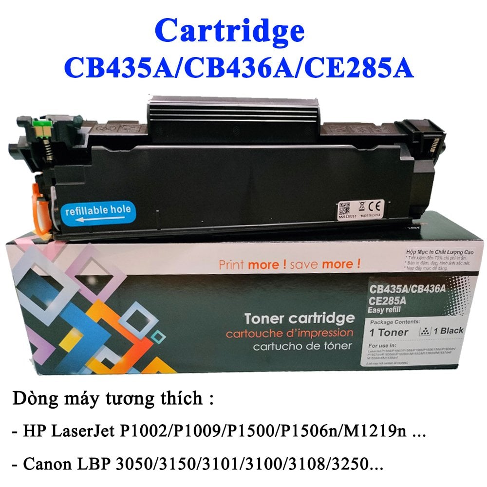 Cartridge TopJet 35A/85A-CB435A/CB436A/CE285A (HP P1002, P1009, P1102, P1132/ Canon 3050, 3150, 3250)