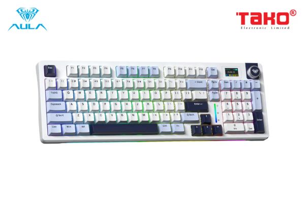 Phím Cơ Aula S98 Pro (Nimbus V3 Switch Xanh Dương Trắng Tím Đậm) Không Dây
